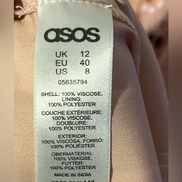 ASOS Pink Embroidered Cherry Blossom Maxi Dress W/Short Sleeves Women’s Size 8 - Picture 9 of 10